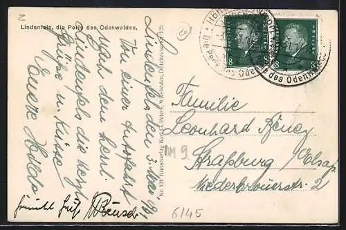 AK Lindenfels i. Odenwald, Bismarckwarte und Schwimmbad, Totalansicht