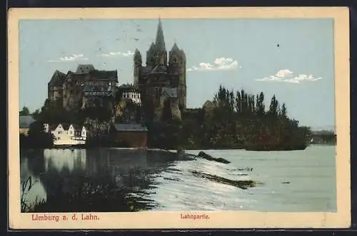 AK Limburg a. d. Lahn, Lahnpartie mit Dom