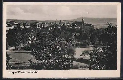 AK Dippoldiswalde i. Sa., Ortsansicht mit Parkanlagen