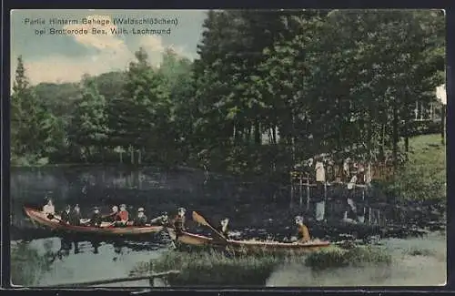 AK Brotterode, Gasthaus Waldschlösschen, Partie Hinterm Gehege, Bes. Wilh. Lachmund