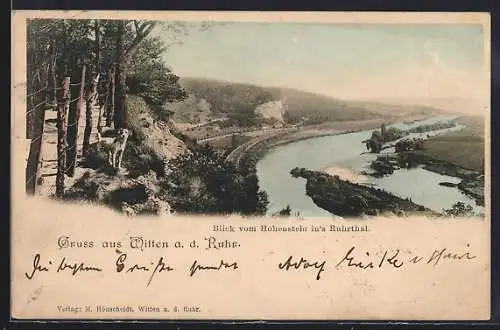 AK Witten a. d. Ruhr, Blick vom Hohenstein ins Ruhrtal