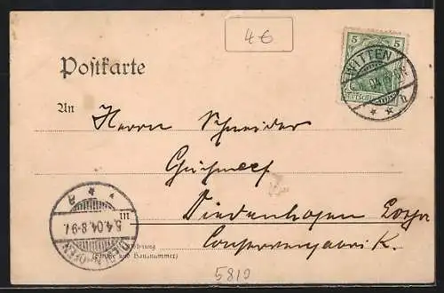 AK Witten a. d. Ruhr, Blick vom Hohenstein ins Ruhrtal