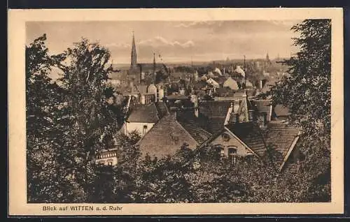 AK Witten a. d. Ruhr, Ortsansicht unmrahmt von Bäumen