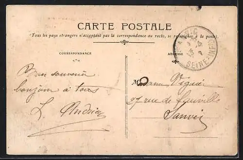 AK Paris, Inondations de janvier 1910, Avenue Montaigne avec barque