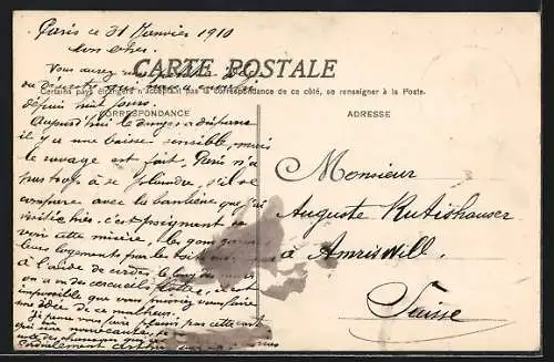 AK Paris, Inondations 1910, vue prise Quai des Tournelles