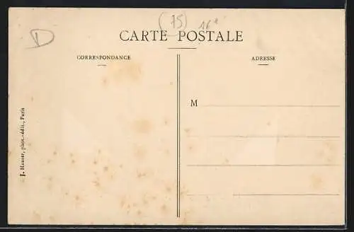 AK Paris, Un radeau improvisé dans un jardin de la Rue Van Loo lors de la crue de la Seine (Janvier 1910)