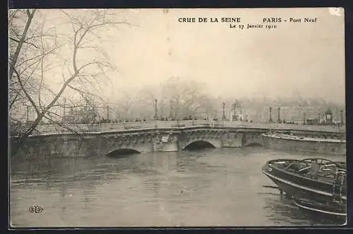 AK Paris, Crue de la Seine au Pont Neuf le 27 janvier 1910