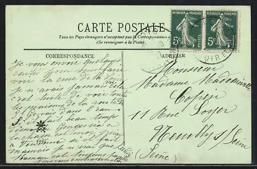 AK Blois, Le Torrent traverse la Route de Saint-Gervais lors de l`inondation de la Loire 1907