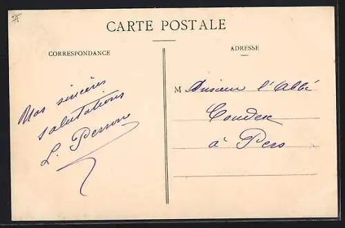 AK Paris, Avenue Ledru-Rollin, Inondations de janvier 1910, Un habitant rentrant à son domicile