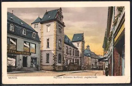 AK Merzig, Partie am Rathaus (früher kurfürstl. Jagdschloss)