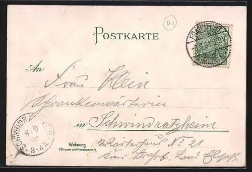 Lithographie Frankfurt /Main, Strassenleben und Pferdekutschen am Eschenheimer Thor, Siegel