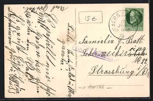 AK Bergzabern, Hotel Kurhaus Augsburger Mühle mit Kurgästen