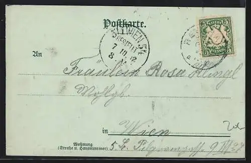 Mondschein-AK Retzbach, Muttergottesbild, Wallfahrtskirche am Markt