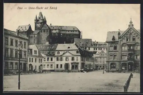 AK Diez a. Lahn, Unter-Markt mit Schloss