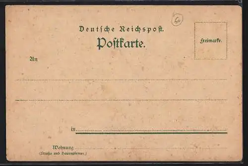 Lithographie Wiesbaden, Totalansicht der Stadt, Wappen