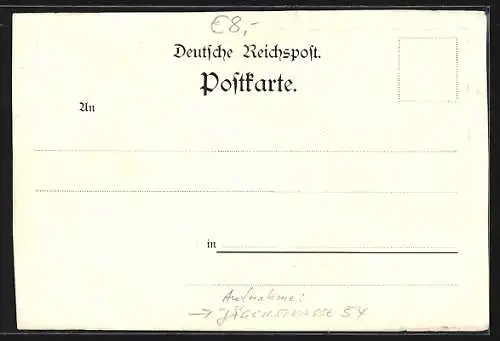 AK Berlin, Gaststätte Carl Hecht`s Weinstube, Eingang in der Jägerstrasse 54, Rahmen aus Blumen