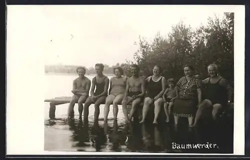 Foto-AK Berlin-Reinickendorf, Laubenpieper auf der Insel Baumwerder, 1932