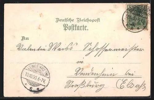 Lithographie Worms, Neue Kaserne und Festspielhaus