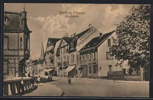 AK Hofheim /Taunus, Hauptstrasse mit Adolf Schila Elektr. Installations-Geschäft