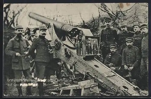 AK Erstürmte Stellung mit franz. schwerer Artillerie