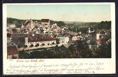 AK Schwäbisch Hall, Blick auf Ort