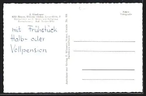 AK Bayer. Gmain /Obb., Gasthaus Martinsruh, Leopoldstr. 7
