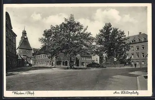 AK Weiden /Obpf., Strassenpartie am Schlörplatz