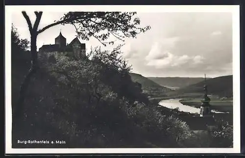 AK Rothenfels a. M., Ansicht des Orts mit Burg