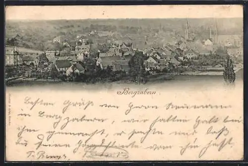 AK Bergzabern, Ortsansicht aus der Vogelschau