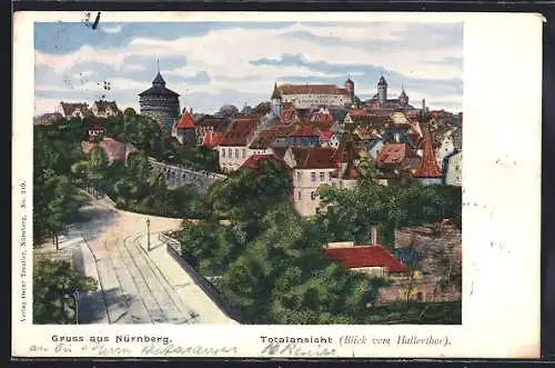 AK Nürnberg, Blick vom Hallerthor