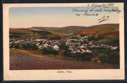 AK Kusel /Pfalz, Ortsansicht mit Hügeln