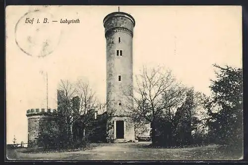 AK Hof i. B., Blick auf das Labyrinth