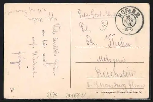 AK Hof i. B., Blick auf das Labyrinth