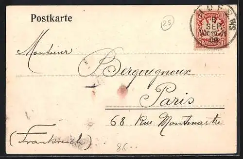 AK Hof i. B., Ortsansicht mit Flusspartie