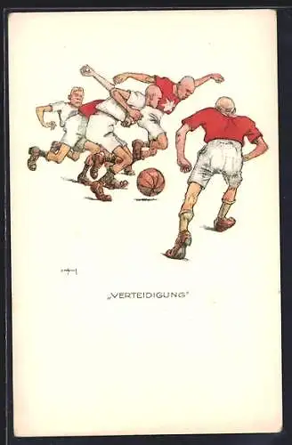 AK Verteidugung, Fünf Fussballer beim Spiel