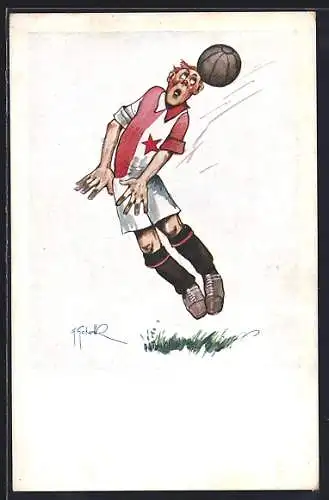 AK Fussballer vollführt einen Kopfball