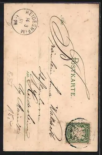 AK Münchner Kindl und Lorbeerbaum