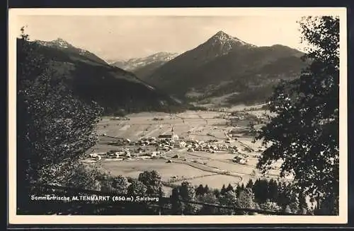 AK Altenmarkt /Salzburg, Ortsansicht umrahmt von Bäumen