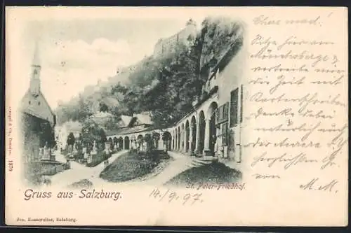 AK Salzburg, Blick auf den St. Peter-Friedhof