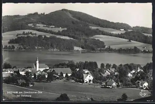 AK Seeham am Obertrumer-See, Ortsansicht aus der Vogelschau