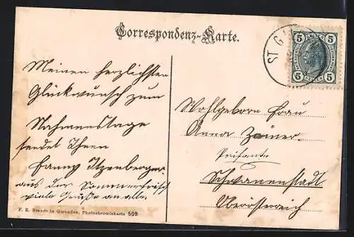 AK St. Gilgen, Ortsansicht mit See