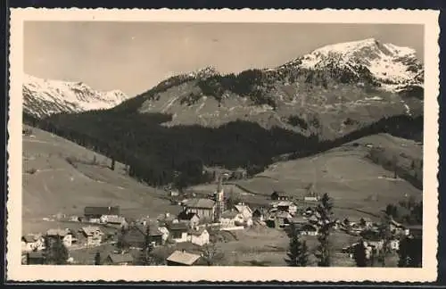 AK Russbachsaag, Ortspanorama mit Blick auf Gamsfeld