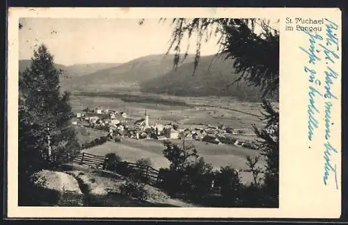 AK St. Michael im Lungau, Ortsansicht mit Bergen