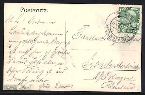 AK Landeck, Ortsansicht mit Rifflerkette