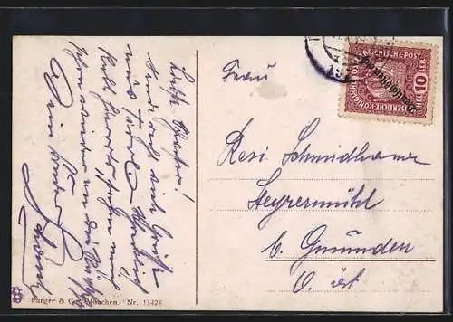 AK Kitzbühel /Tirol, Ortsansicht mit dem Kaisergebirge