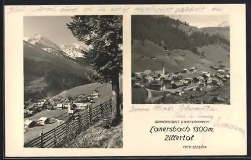 AK Lanersbach /Zillertal, Ortsansichten mit Berglandschaft