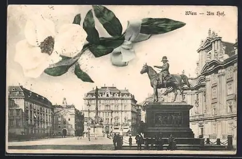 AK Wien, Am Hof, Denkmal mit Passanten