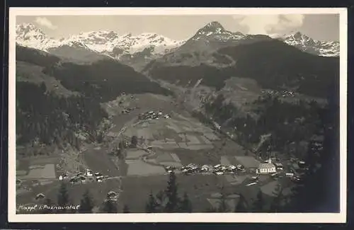 AK Kappl i. Paznauntal, Ortsansicht mit Bergen und Feldern