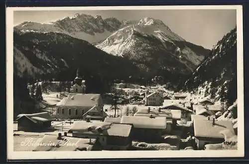 AK Biberwier /Tirol, Ortsansicht im Schnee
