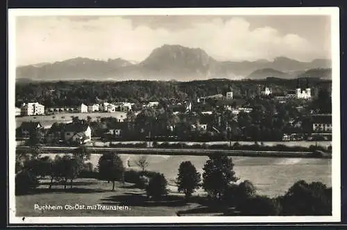 AK Puchheim /Ob.-Öst., Teilansicht mit Traunstein